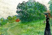 Carl Larsson suzanne som roda korssyster-syrener vid farfarsgarden Sweden oil painting artist